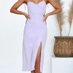 NWT lilac Linen cut out dress